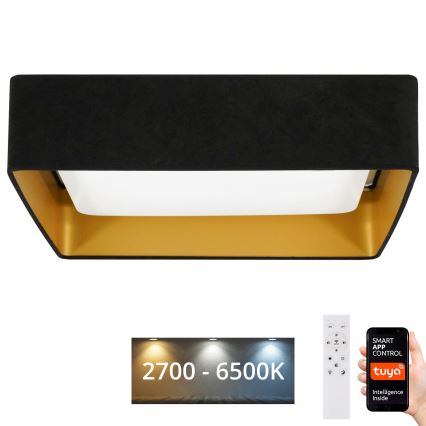 Brilagi - LED-dimmbare Deckenleuchte VELVET SQUARE SMART LED/36W/230V 60x60 cm 2700-6500K Wi-Fi Tuya + Fernbedienung schwarz