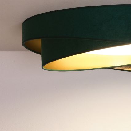 BRILAGI - Dimmbare LED-Deckenleuchte VELVET TWIST LED/36W/230V 3000-6000K Ø 65 cm Wi-Fi Tuya Beacon grün/gold + Fernbedienung