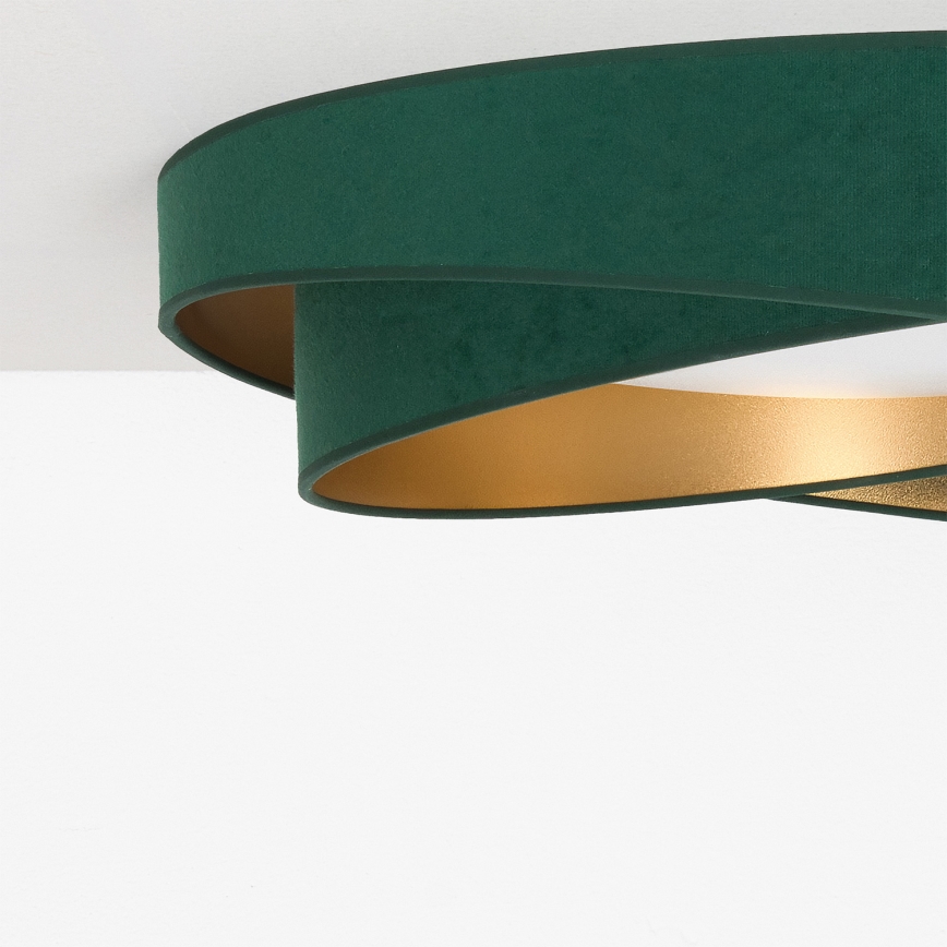 BRILAGI - Dimmbare LED-Deckenleuchte VELVET TWIST LED/36W/230V 3000-6000K Ø 65 cm Wi-Fi Tuya Beacon grün/gold + Fernbedienung