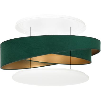 BRILAGI - Dimmbare LED-Deckenleuchte VELVET TWIST LED/36W/230V 3000-6000K Ø 65 cm Wi-Fi Tuya Beacon grün/gold + Fernbedienung