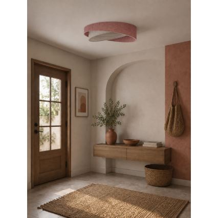 BRILAGI - LED dimmbare Deckenleuchte VELVET TWIST LED/36W/230V 3000-6000K Ø 65 cm Wi-Fi Tuya Beacon rosa/creme + Fernbedienung