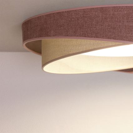 BRILAGI - LED dimmbare Deckenleuchte VELVET TWIST LED/36W/230V 3000-6000K Ø 65 cm Wi-Fi Tuya Beacon rosa/creme + Fernbedienung