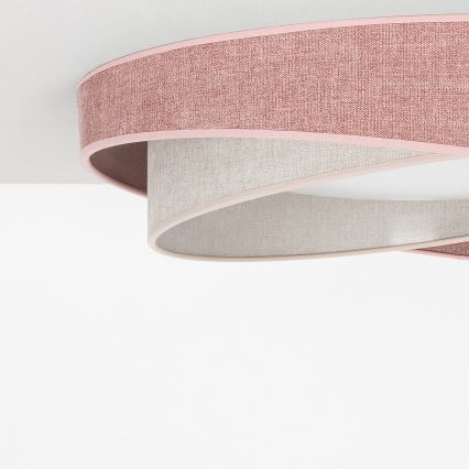 BRILAGI - LED dimmbare Deckenleuchte VELVET TWIST LED/36W/230V 3000-6000K Ø 65 cm Wi-Fi Tuya Beacon rosa/creme + Fernbedienung