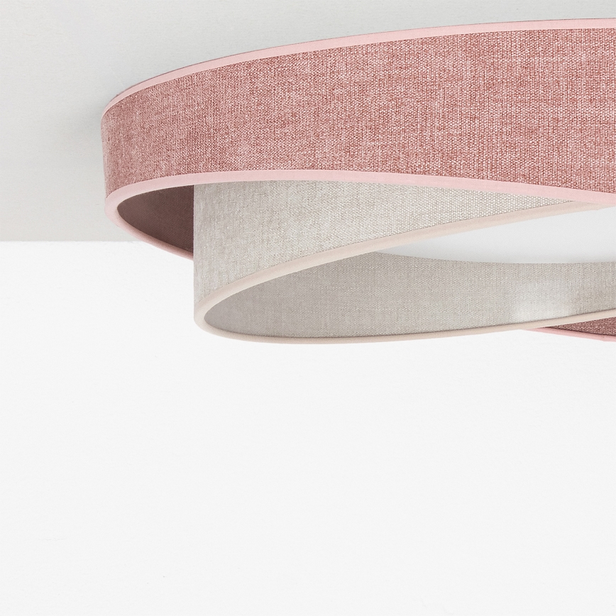 BRILAGI - LED dimmbare Deckenleuchte VELVET TWIST LED/36W/230V 3000-6000K Ø 65 cm Wi-Fi Tuya Beacon rosa/creme + Fernbedienung