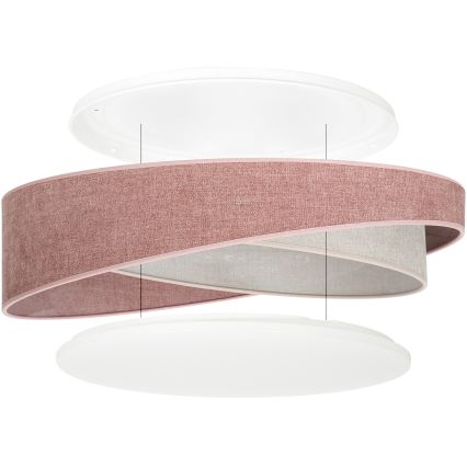 BRILAGI - LED dimmbare Deckenleuchte VELVET TWIST LED/36W/230V 3000-6000K Ø 65 cm Wi-Fi Tuya Beacon rosa/creme + Fernbedienung