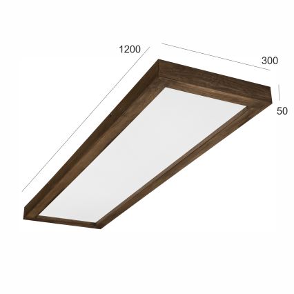 Brilagi - LED dimmbares Badezimmer-Deckenleuchte WOODY FRAME LED/50W/230V Eiche Nussbaum 120x30 cm 3000-6000K IP44 + Fernbedienung