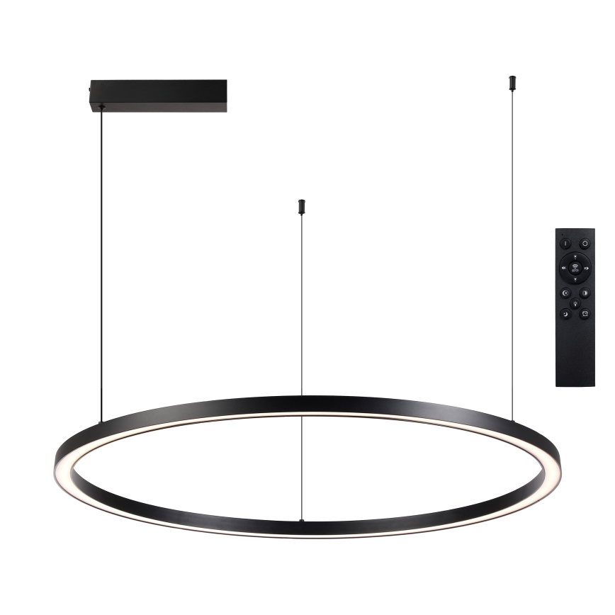 Brilagi - PORTOFINO LED-dimmbare Hängeleuchte an Seil LED/98W/230V 3000–6000K schwarz + Fernbedienung