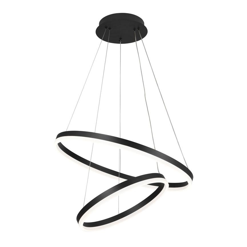 Brilagi - Dimmbare LED-Pendelleuchte an Stahlseil CIRCLE LED/70W/230V 3000-6500K Ø 60 cm schwarz inkl. Fernbedienung