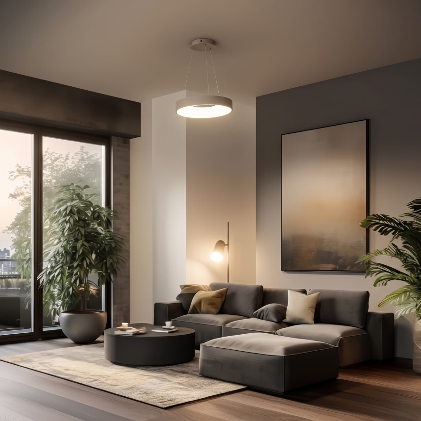 BRILAGI - LED-dimmbare Pendelleuchte an Kabel FALCON II LED/67W/230V 3000-6500K Ø 40 cm beige + Fernbedienung