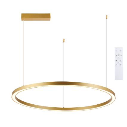 Brilagi - LED-dimmbare Pendelleuchte an Seil PORTOFINO LED/60W/230V 3000-6000K Durchmesser 80 cm goldfarben + Fernbedienung