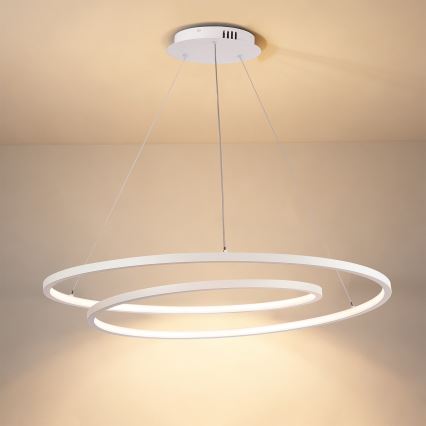 Brilagi - Dimmbarer LED-Kronleuchter mit Kabelaufhängung TWISTER LED/105W/230V 3000-6000K Ø 100 cm weiß + Fernbedienung