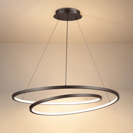 Brilagi - Dimmbare LED-Pendelleuchte an Stahlseil TWISTER LED/105W/230V 3000-6000K Ø 100 cm schwarz + Fernbedienung