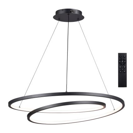 Brilagi - Dimmbare LED-Pendelleuchte an Stahlseil TWISTER LED/105W/230V 3000-6000K Ø 100 cm schwarz + Fernbedienung