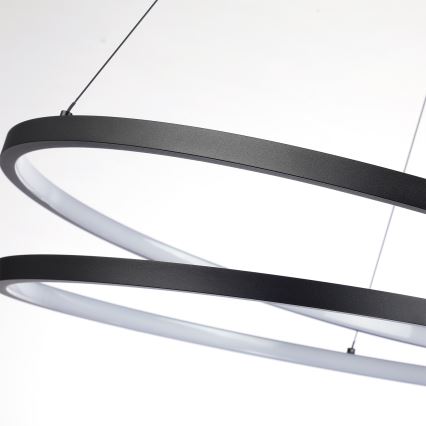 Brilagi - Dimmbare LED-Pendelleuchte an Stahlseil TWISTER LED/105W/230V 3000-6000K Ø 100 cm schwarz + Fernbedienung