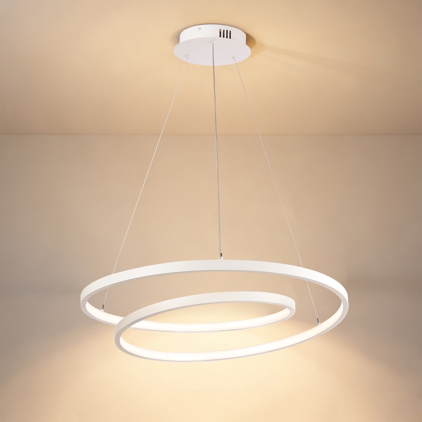 Brilagi - LED-dimmbare Pendelleuchte an Kabel TWISTER LED/48W/230V 3000-6000K Ø 50 cm Weiß + Fernbedienung