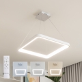 Brilagi - LED-dimmbare Pendelleuchte an Stahlseil FALCON SLIM LED/50W/230V 3000-6500K 50x50 cm weiß + Fernbedienung