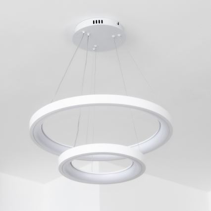 Brilagi - LED-dimmbare Pendelleuchte an Stahlseil FALCON SLIM LED/68W/230V 3000-6500K Ø 50 cm weiß + Fernbedienung