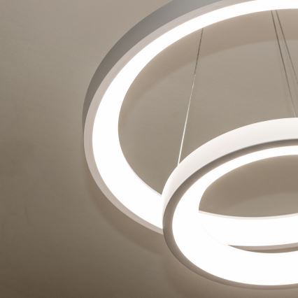 Brilagi - LED-dimmbare Pendelleuchte an Stahlseil FALCON SLIM LED/68W/230V 3000-6500K Ø 50 cm weiß + Fernbedienung