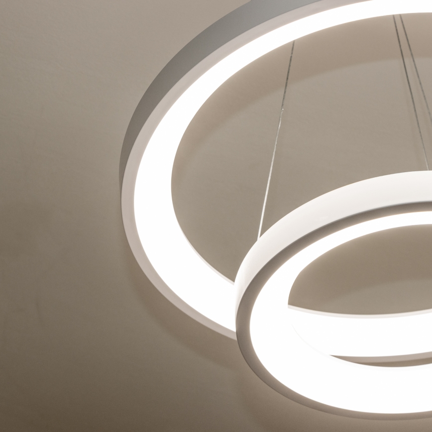 Brilagi - LED-dimmbare Pendelleuchte an Stahlseil FALCON SLIM LED/68W/230V 3000-6500K Ø 50 cm weiß + Fernbedienung