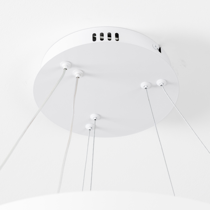 Brilagi - LED-dimmbare Pendelleuchte an Stahlseil FALCON SLIM LED/68W/230V 3000-6500K Ø 50 cm weiß + Fernbedienung