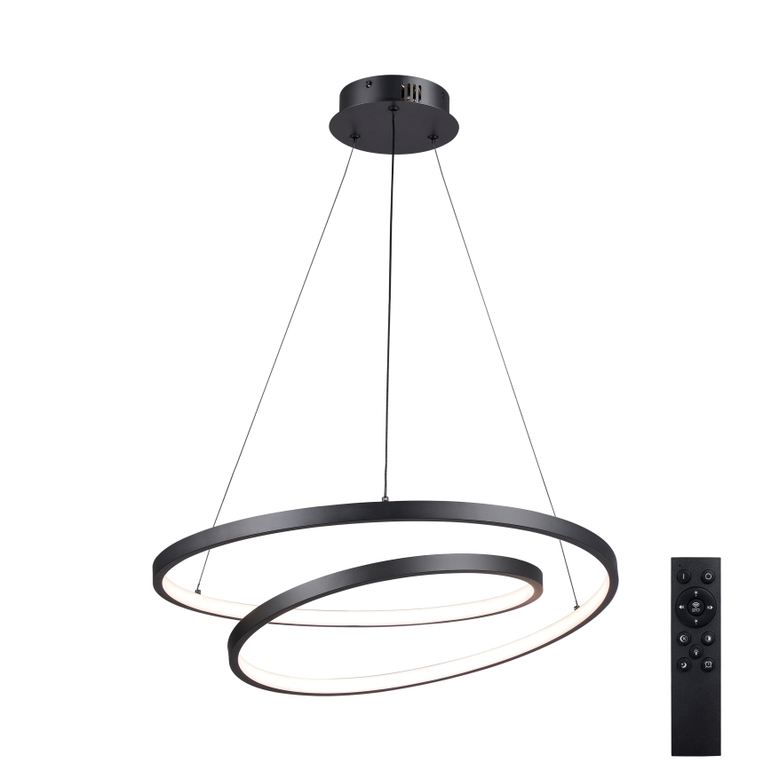 Brilagi - LED-dimmbare Pendelleuchte an Seil TWISTER LED/48W/230V 3000–6000K Ø 50 cm schwarz + Fernbedienung