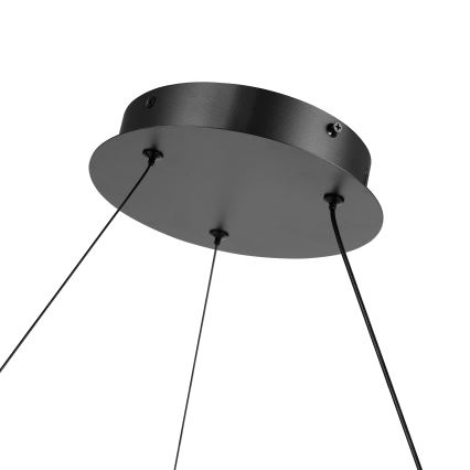 Brilagi - LED-dimmbare Pendelleuchte an Seil TWISTER LED/48W/230V 3000–6000K Ø 50 cm schwarz + Fernbedienung