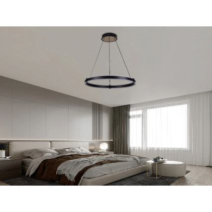 Brilagi - LED-dimmbare Pendelleuchte an Kabel CIRCLE LED/85W/230V 3000-6500K Ø 60 cm schwarz/gold + Fernbedienung