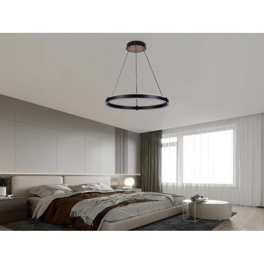 Brilagi - LED-dimmbare Pendelleuchte an Kabel CIRCLE LED/85W/230V 3000-6500K Ø 60 cm schwarz/gold + Fernbedienung