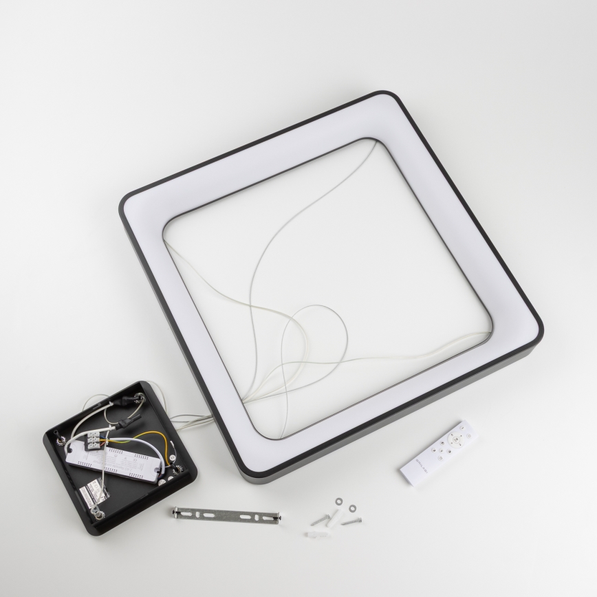 Brilagi - LED dimmbare Pendelleuchte mit Seilaufhängung FALCON II LED/125W/230V 3000-6500K 60x60 cm schwarz + Fernbedienung