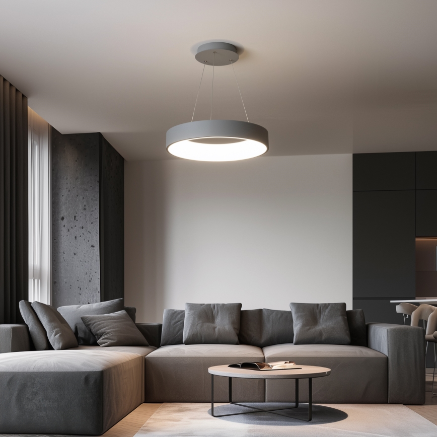 Brilagi - Dimmbare LED-Hängeleuchte FALCON an Kabel LED/80W/230V 3000-6500K Ø 60 cm grau + Fernbedienung