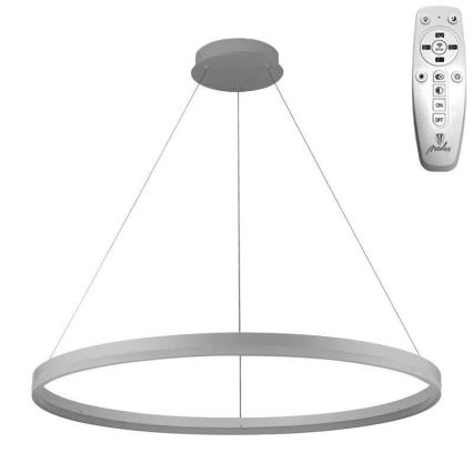 Brilagi - dimmbare LED-Seilpendelleuchte CIRCLE LED/55W/230V 3000–6500K Ø 80 cm silber + Fernbedienung