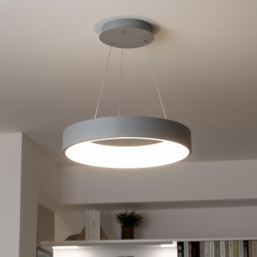 Brilagi - LED dimmbare Pendelleuchte mit Seilaufhängung FALCON LED/40W/230V 3000–6500K Ø 45 cm grau + Fernbedienung