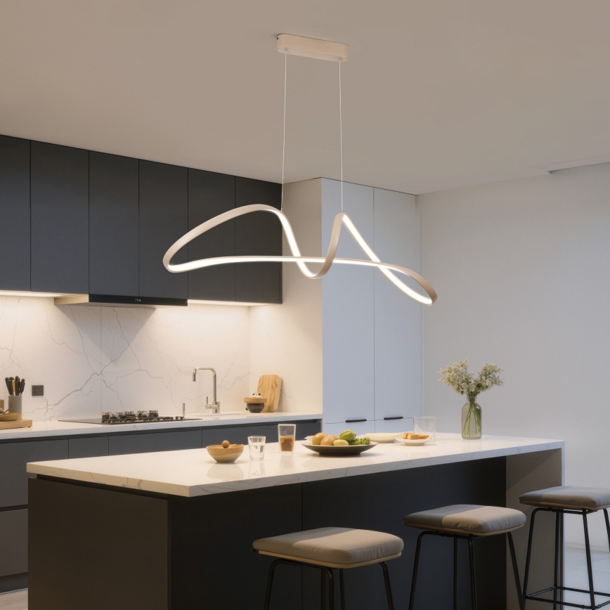 Brilagi - dimmbare LED-Pendelleuchte an Seil TWISTER LED/60W/230V 3000-6000K beige + Fernbedienung