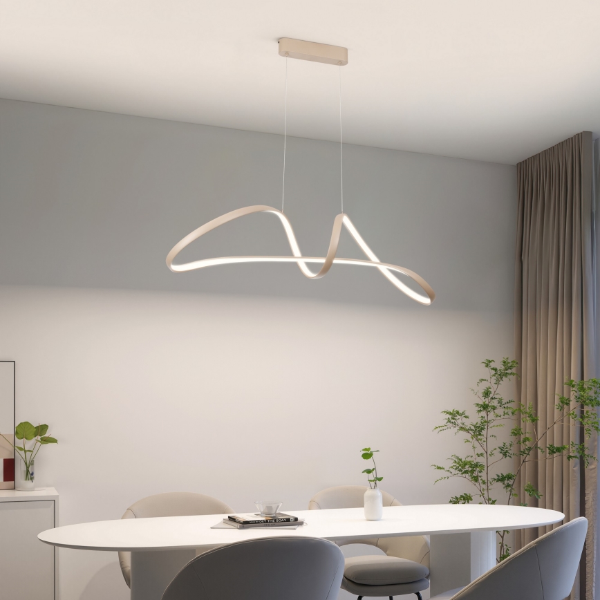 Brilagi - dimmbare LED-Pendelleuchte an Seil TWISTER LED/60W/230V 3000-6000K beige + Fernbedienung