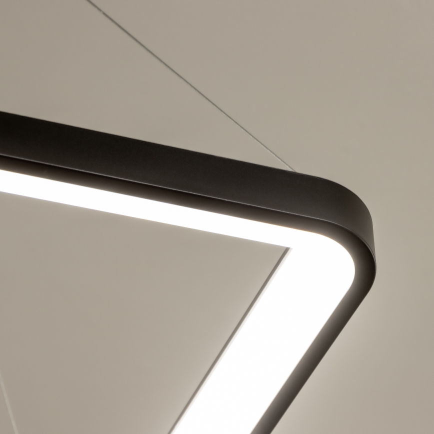 Brilagi - LED-dimmbare Pendelleuchte mit Stahlseilaufhängung FALCON SLIM LED/50W/230V 3000-6500K 50x50 cm schwarz + Fernbedienung