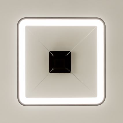 Brilagi - LED-dimmbare Pendelleuchte mit Stahlseilaufhängung FALCON SLIM LED/50W/230V 3000-6500K 50x50 cm schwarz + Fernbedienung