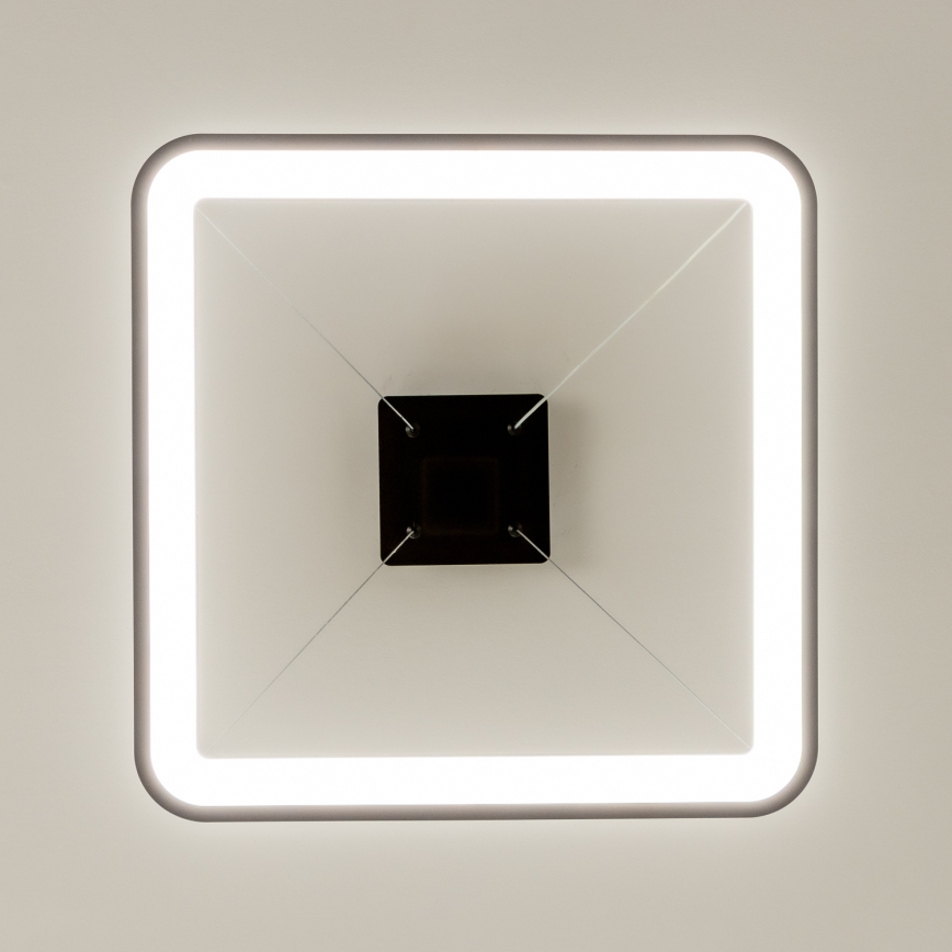 Brilagi - LED-dimmbare Pendelleuchte mit Stahlseilaufhängung FALCON SLIM LED/50W/230V 3000-6500K 50x50 cm schwarz + Fernbedienung