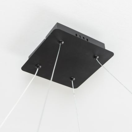 Brilagi - LED-dimmbare Pendelleuchte mit Stahlseilaufhängung FALCON SLIM LED/50W/230V 3000-6500K 50x50 cm schwarz + Fernbedienung