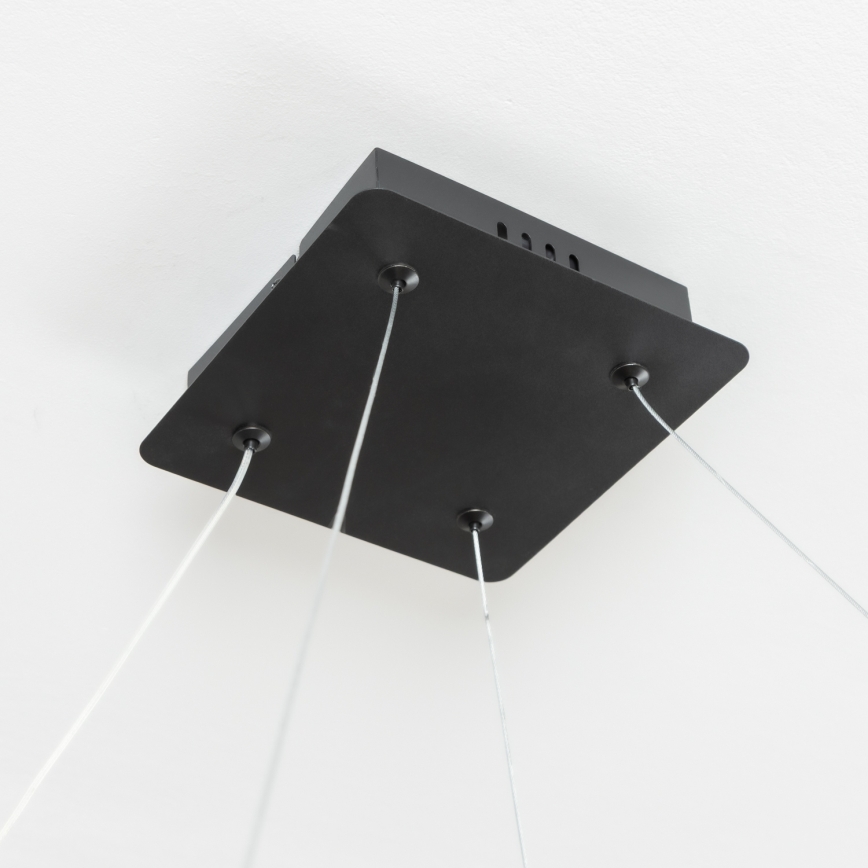 Brilagi - LED-dimmbare Pendelleuchte mit Stahlseilaufhängung FALCON SLIM LED/50W/230V 3000-6500K 50x50 cm schwarz + Fernbedienung