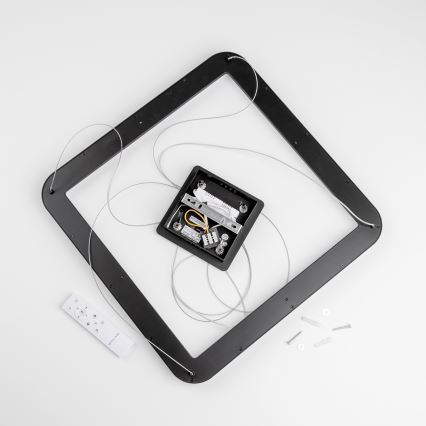 Brilagi - LED-dimmbare Pendelleuchte mit Stahlseilaufhängung FALCON SLIM LED/50W/230V 3000-6500K 50x50 cm schwarz + Fernbedienung