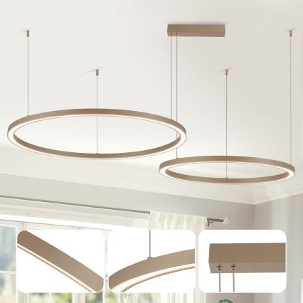 Brilagi - LED-dimmbarer Pendelleuchter PORTOFINO LED/98W/230V 3000–6000K beige + Fernbedienung
