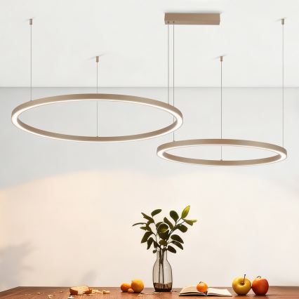 Brilagi - LED-dimmbarer Pendelleuchter PORTOFINO LED/98W/230V 3000–6000K beige + Fernbedienung