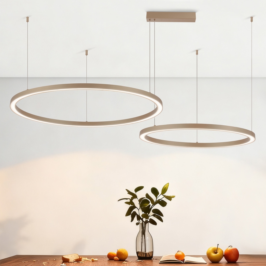 Brilagi - LED-dimmbarer Pendelleuchter PORTOFINO LED/98W/230V 3000–6000K beige + Fernbedienung