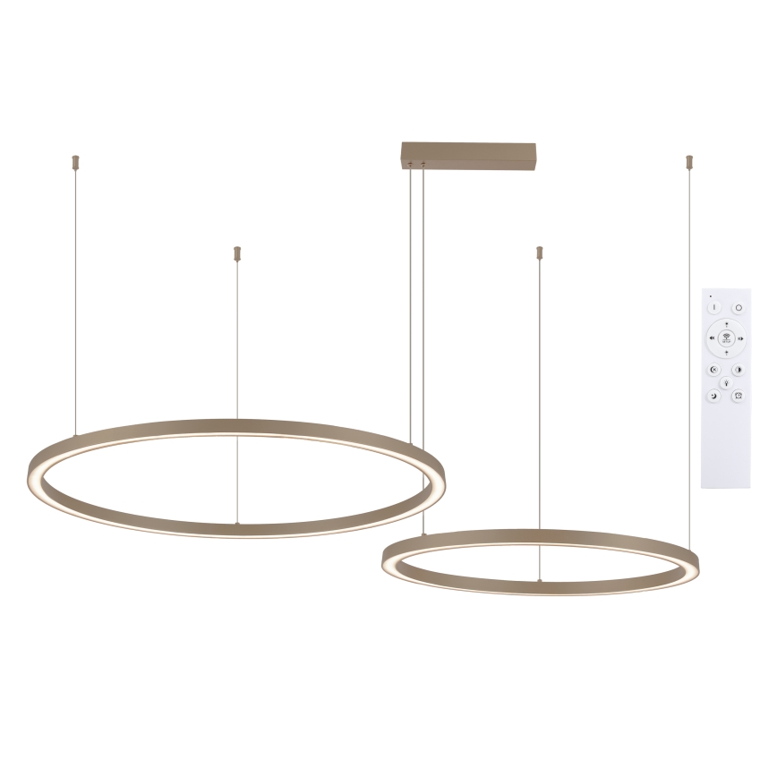 Brilagi - LED-dimmbarer Pendelleuchter PORTOFINO LED/98W/230V 3000–6000K beige + Fernbedienung
