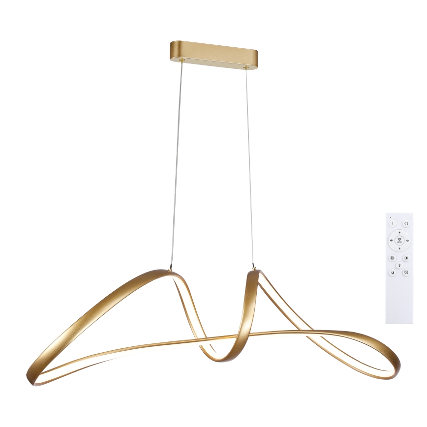 Brilagi - LED dimmbare Pendelleuchte an Kabel TWISTER LED/60W/230V 3000-6000K goldfarben + Fernbedienung