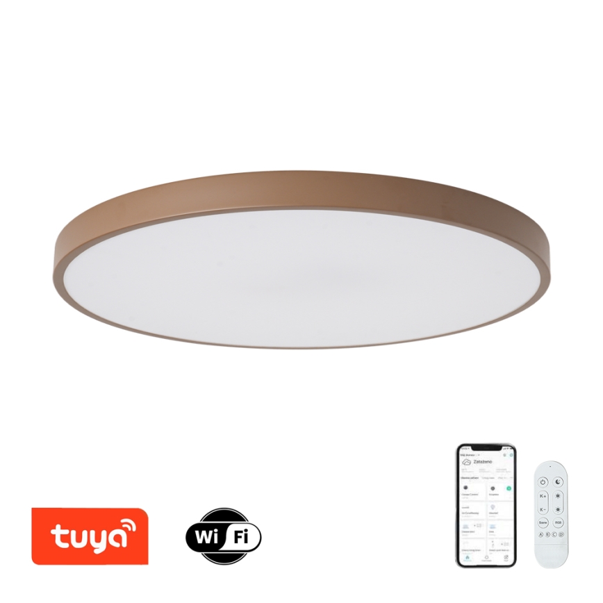 Brilagi - Dimmbare LED-Leuchte POOL SMART LED/100W/230V Ø 80 cm Wi-Fi Tuya + Fernbedienung braun