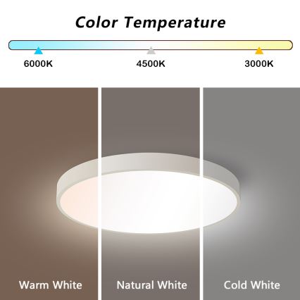 Brilagi - LED-dimmbare Deckenleuchte POOL SMART LED/48W/230V 40 cm 3000-6000K Wi-Fi Tuya + Fernbedienung weiß