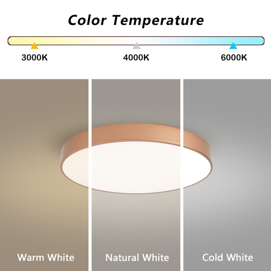 BRILAGI - Dimmbares LED-Deckenlicht POOL SMART LED/60W/230V 3000–6000K Ø 50 cm Wi-Fi Tuya bronzefarben + Fernbedienung