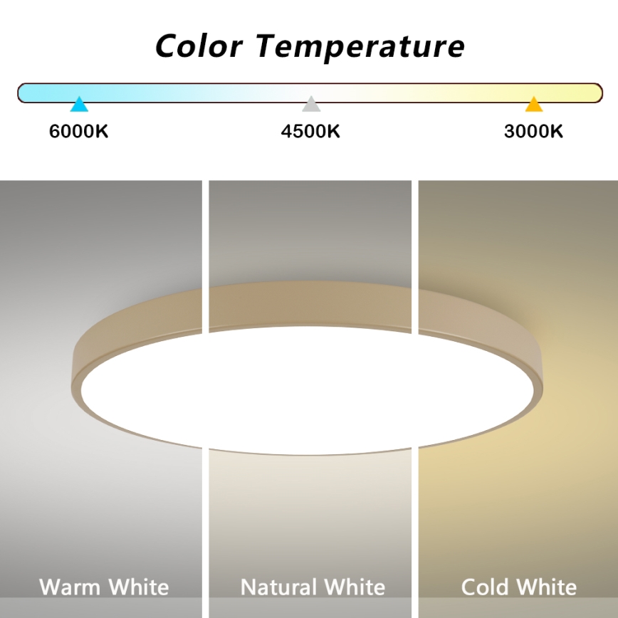 Brilagi - LED dimmbare Deckenleuchte POOL SMART LED/128W/230V 3000-6000K 100 cm beige Wi-Fi Tuya + Fernbedienung