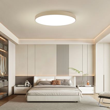 Brilagi - LED dimmbare Deckenleuchte POOL SMART LED/128W/230V 3000-6000K 100 cm beige Wi-Fi Tuya + Fernbedienung